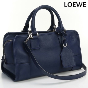 中古 ロエベ ハンドバッグ レディース ブランド LOEWE アマソナ28 レザー ネイビー