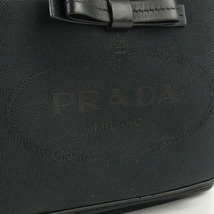 中古 プラダ ハンドバッグ レディース ブランド PRADA 2WAY巾着型ショルダー ジャガード 1BH097 UCW F0002 ブラック_画像7