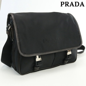 中古 プラダ 斜め掛け ショルダーバッグ ユニセックス ブランド PRADA メッセンジャー ナイロン VA0768 ブラック