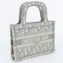 中古 クリスチャンディオール トートバッグ レディース ブランド Christian Dior ブックトート バッグ ミニ グレー バッグ_画像4