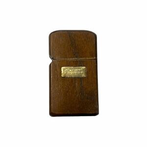 ★着火確認OK★100円スタート★ZIPPO ジッポー ロゴプレート ウッド 木製 オイルライター 喫煙具 ライター 