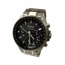 ★美品★稼動品★1円スタート★ シチズン アテッサ F950-T024530 GPSソーラー ブルー チタン アナログ メンズ CITIZEN ATTESA 腕周り約17cm_画像1