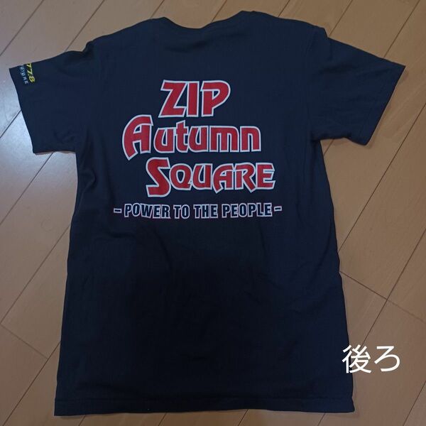 ZIP autumn square VネックTシャツ 半袖Tシャツ 黒