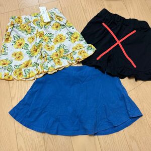 ダグ付 ショートパンツ キュロット スカッツ 120