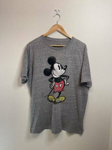 古着Tシャツ ミッキーマウス　ディズニー　キャラクターグレー Disney 半袖 