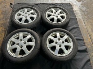 L150S ムーヴ 純正 アルミホイール 14×4.5J オフセット45 155/65/R14 ブリヂストンタイヤ ☆引き取り歓迎☆千葉市若葉区から出品☆