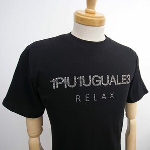 [新品]1PIU1UGUALE3 RELAX【XXL】ランダムラインストーン 半袖 Tシャツ ウノピゥウノウグァーレトレ リラックス 洗濯可能 黒【送料185円】の画像9