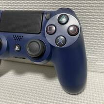 即決☆ PS4 ワイヤレスコントローラ ミッドナイト ブルー DUALSHOCK4 SONY プレステ4 CUH-ZCT2J USBケーブル 青 紺色_画像3