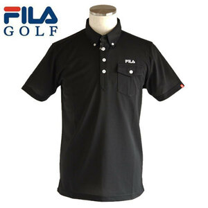 新品 FILA GOLF ポケット付き 半袖ポロシャツ ブラック/LL 747-645 フィラゴルフ メンズ トップス 即決有