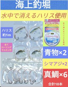 【 海上釣堀 】水中で消えるハリス使用　仕掛けセット　海上釣り堀