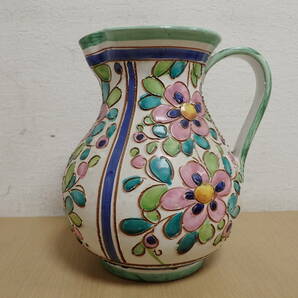 「6041/S2A」プージー イタリア製 陶器 花瓶 壺 水差し 置き物 飾り物 インテリア 629-1 ビンテージ ヴィンテージ レトロの画像1