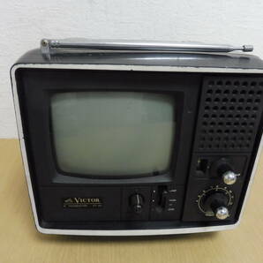 「6044/T3A」VICTOR ビクター 5T-24 IC TRANSISTOR AA-22A ブラウン管 テレビ トランジスタ 昭和レトロ 当時物 通電確認済 中古 現状品の画像3