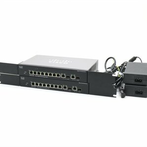 【2台セット】CISCO SG300-10MP V02 10ポート1000BASE-T搭載 L3スイッチ F/Wバージョン 1.1.2.0 ラッキングブラケット装着済 設定初期化済の画像1