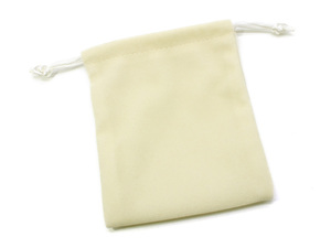 ベロア 巾着袋 ポーチ ギフト ラッピング ベージュ (9cm×7cm) (10個)