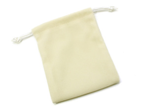 ベロア 巾着袋 ポーチ ギフト ラッピング ベージュ (16cm×12cm) (10個)