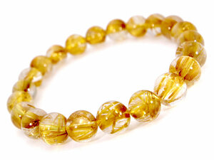 [1 point thing reality goods ] Gold rutile quartz rutile quartz bracele Taichi n rutile 8.8mm Power Stone 
