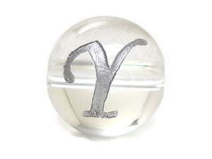 (横穴) 『Y』 1粒売り アルファベット 彫刻 水晶 10mm シルバー パワーストーン バラ売り 天然石 パワーストーン ばら