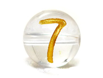 (横穴) 『7』 1粒売り 数字 彫刻 水晶 10mm ゴールド パワーストーン バラ売り 天然石 パワーストーン ばら売り ビー_画像1