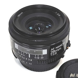 AFニッコール 28mm F2.8★単焦点 広角レンズ Nikon ニコン★オートフォーカス AFレンズ 前後キャップ付★中古 動作OK