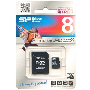 microSDHCカード【8GB】CLASS4 シリコンパワー SP008GBSTH004V10SP【即決】SILICON POWER マイクロSDHCカード★4710700392676 新品