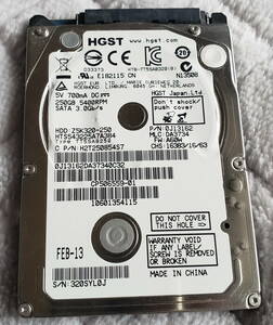 HGST 250GB SATA300 HDD 2.5inch(HTS543225A7A384) その2-送料込-