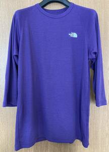 美品 THE NORTH FACE 3/4 FRT Crew Men’s NT35919 ノースフェイス 七分袖 ロンT Tシャツドライ パープル Mサイズ 廃盤