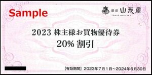 ◆06-02◆銀座山形屋 株主優待券(お買物優待券20％割引) 2枚set-E◆