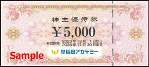 ◆11-02◆早稲田アカデミー 株主優待券 (早稲アカ 株主優待5000円券) 2枚set-D◆