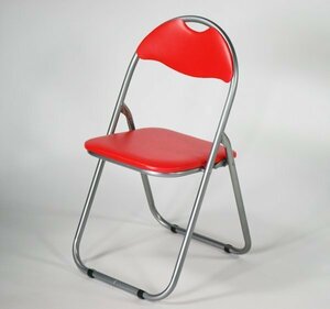 折りたたみパイプ椅子 ミーティングチェア パイプ椅子 RED