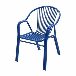 アルミ ガーデンチェア 1脚 青 スタッキング可能 アルミ製 アルミチェア 軽量で持ち運び簡単 ガーデンファニチャー ガーデン チェア 椅子