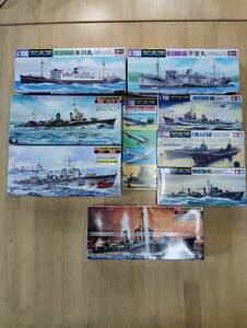 未組立 プラモデル 8点セット 1/700 日本特設潜水母艦 平安丸.日本郵船 氷川丸. 日本海軍夕雲型駆逐艦 夕雲 .日本海軍特型駆逐艦 吹雪 他