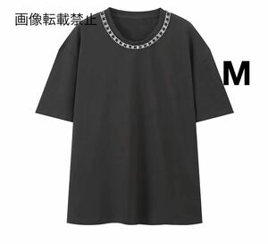 vintage ヴィンテージ レトロ ビジュー 半袖 Tシャツ トップス Mサイズ レディース★ZARA 好きな方に★2024 S/S 春新作 新品未使用★