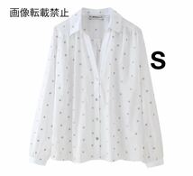 vintage ヴィンテージ レトロ メタル ドット 水玉 柄 ブラウス トップス Sサイズ レディース★ZARA 好きな方に★2024 春新作 新品未使用★_画像1