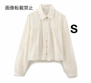 vintage ヴィンテージ レトロ エンブロイダリー 刺繍 シャツ ブラウス トップス Sサイズ レディース★ZARA 好きな方に★春新作 新品★