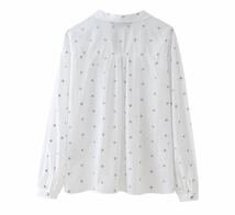 vintage ヴィンテージ レトロ メタル ドット 水玉 柄 ブラウス トップス Sサイズ レディース★ZARA 好きな方に★2024 春新作 新品未使用★_画像2