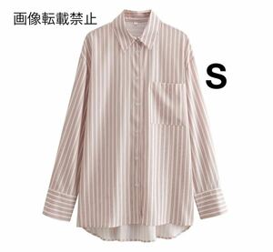 vintage ヴィンテージ レトロ ストライプ 柄 シャツ ブラウス トップス Sサイズ レディース★ZARA 好きな方に★2024 春新作 新品未使用★