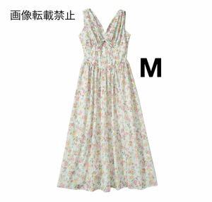 vintage ヴィンテージ レトロ フラワー 花柄 ノースリーブ ワンピース Mサイズ レディース★ZARA 好きな方に★2024 S/S 春新作 新品★