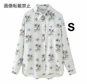 vintage ヴィンテージ レトロ サマー 夏 柄 シャツ ブラウス トップス Sサイズ レディース★ZARA 好きな方に★2024 春新作 新品未使用★