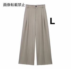 vintage ヴィンテージ レトロ ロングパンツ ワイドパンツ ボトムス Lサイズ レディース★ZARA 好きな方に★2024 S/S 春新作 新品未使用★