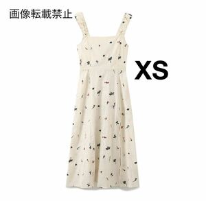 vintage ヴィンテージ レトロ フラワー 花 刺繍 ノースリーブ ワンピース XSサイズ レディース★ZARA 好きな方に★2024 春新作 新品★