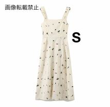 vintage ヴィンテージ レトロ フラワー 花 刺繍 ノースリーブ ワンピース Sサイズ レディース★ZARA 好きな方に★2024 春新作 新品未使用★_画像1