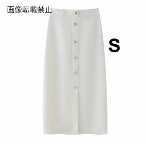 vintage ヴィンテージ レトロ ゴールドボタン タイトスカート ボトムス Sサイズ レディース★ZARA 好きな方に★2024 春新作 新品未使用★