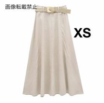 vintage ヴィンテージ レトロ ベルト付き ロング フレアスカート ボトムス XSサイズ レディース★ZARA 好きな方に★2024 S/S 春新作 新品★_画像1