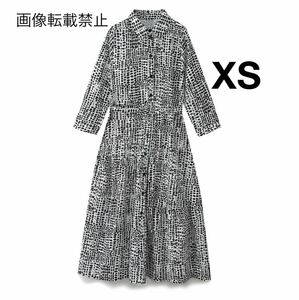 vintage ヴィンテージ レトロ 柄 ロング シャツワンピース XSサイズ レディース★ZARA 好きな方に★2024 S/S 春新作 新品未使用★