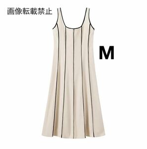 vintage ヴィンテージ レトロ ストライプ 柄 ロング ワンピース Mサイズ レディース★ZARA 好きな方に★2024 S/S 春新作 新品未使用★