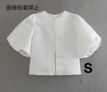 vintage ヴィンテージ レトロ サテン パフスリーブ シャツ ブラウス トップス Sサイズ レディース★ZARA 好きな方に★春新作 新品未使用★_画像1