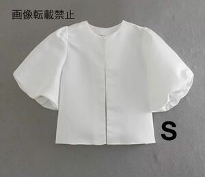 vintage ヴィンテージ レトロ サテン パフスリーブ シャツ ブラウス トップス Sサイズ レディース★ZARA 好きな方に★春新作 新品未使用★