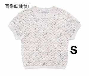 vintage ヴィンテージ レトロ ビーズ メッシュ ニット トップス Sサイズ レディース★ZARA 好きな方に★2024 S/S 春新作 新品未使用★