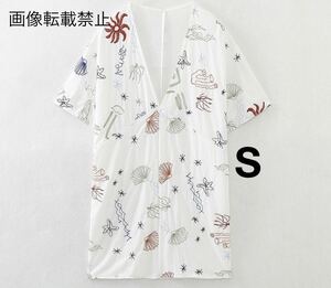 vintage ヴィンテージ レトロ マリン 刺繍 Vネック ブラウス カットソー トップス Sサイズ レディース★ZARA 好きな方に★春新作 新品★