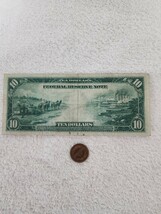 ②　★希少★　アメリカ　１９１４年　１０ドル　大型紙幣　world paper money 外国紙幣_画像5